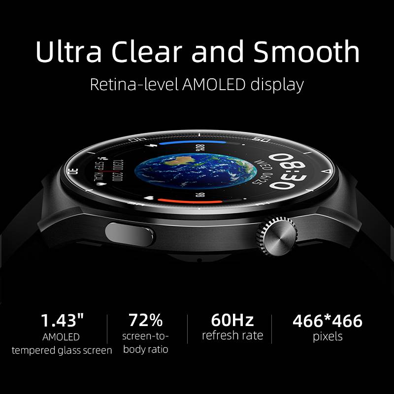 QCY Watch GT2 S3 Gray - 1,43" HD AMOLED touch 466x466 60Hz Always On Call BT Smart Watch IPX8 14day - Image 4