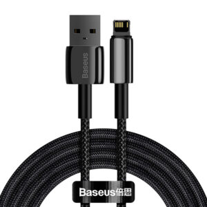 Baseus Καλώδιο USB σε Lightning Tungsten Gold 2.4A 2m (Mαύρο)