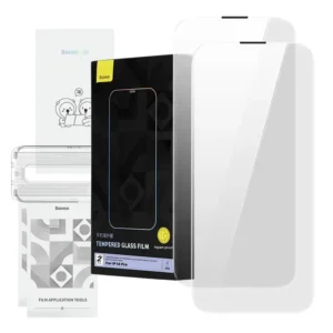 Baseus Προστατευτικό Οθόνης Tempered Glass Corning με Φίλτρο Σκόνης για iPhone 14 Pro (Διαφανές)