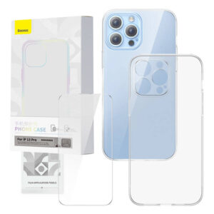 Baseus Θήκη και Προστατευτικό Οθόνης Tempered Glass Corning για iPhone 13 Pro (Διαφανές)