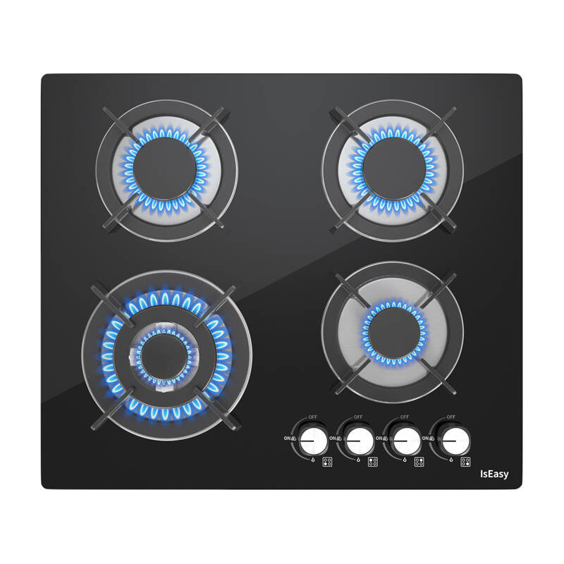 Glass Panel Gas Stove IsEasy MGBG-604B Four-zones