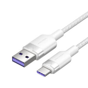 USB 2.0 A Male to C Male 6A Cable Vention CTOWH 2M (White)