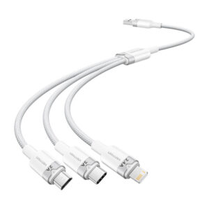 USB 2.0 A Male to 3in1 3A Cable Vention CTPWG 1.5M (White)