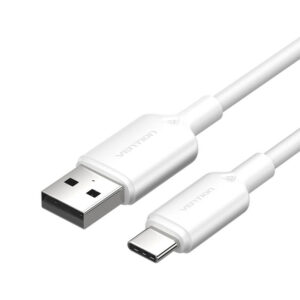 USB 2.0 A Male to C Male 3A Cable Vention CTQWF 1M (White)