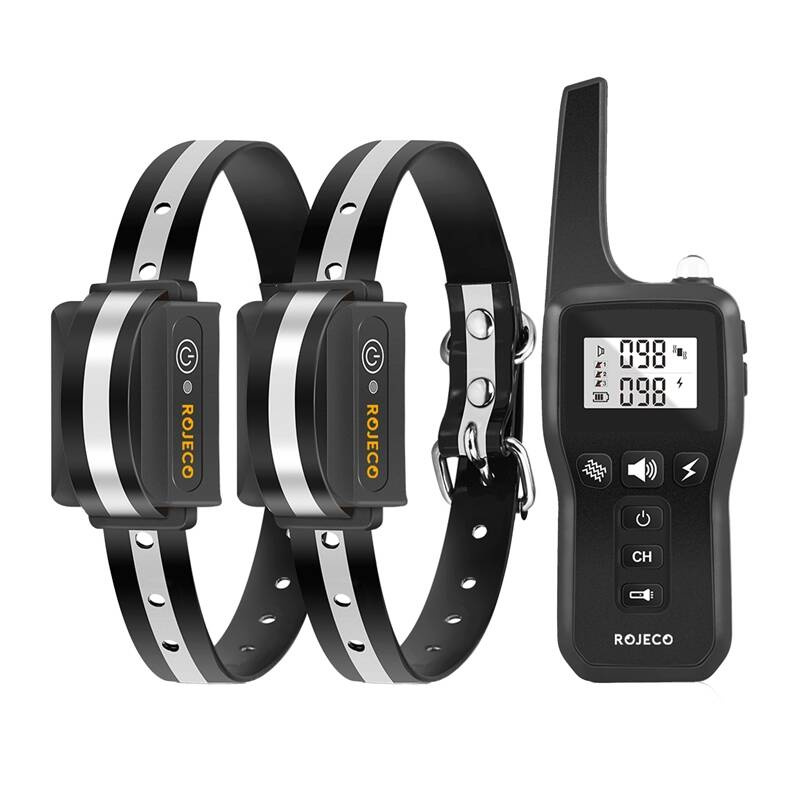 Rojeco PD529 1000m Dog Training Collar with 2 Collars (black)