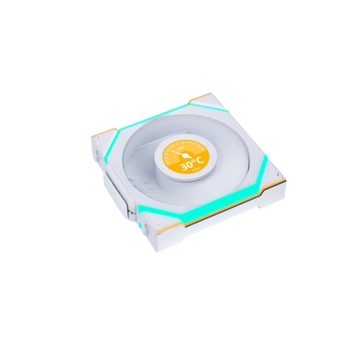 Lian Li UNIFAN SL Wireless LCD 120 -3PCS Reverse White (Triple pack include Controller) - Case Fan - Image 4