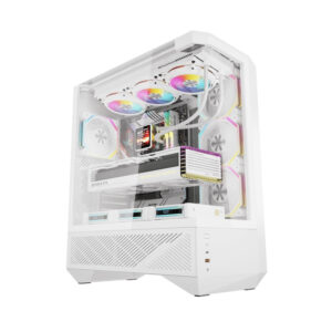 DarkFlash Computer Case DY460 White with 4 ARGB fans