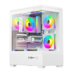 DarkFlash Computer Case C365 White (+5 Fans)