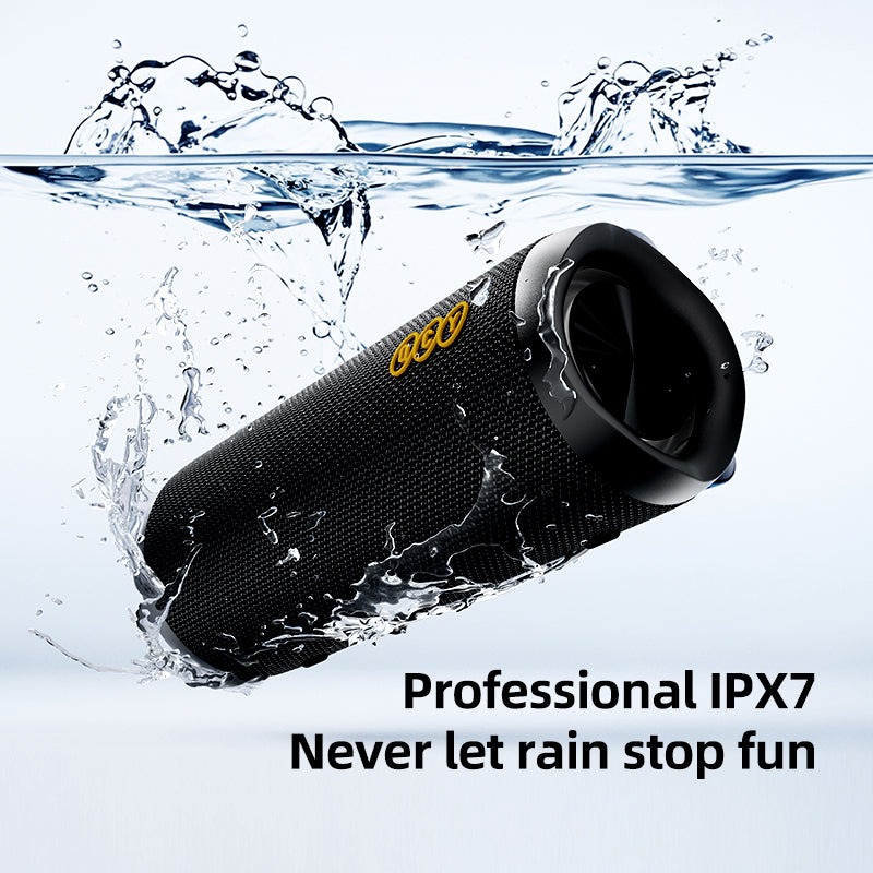 QCY SP7 Black - Portable Bluetooth Speaker w Stereo Sound 40W, Mic for Calls, RGB Light Show - Image 4