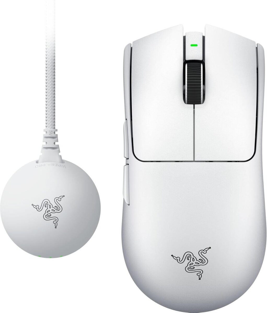 Razer VIPER V4 PRO White – Wireless Gaming Mouse – 50g – 8K Polling Rate – 50K DPI – 180h Battery
