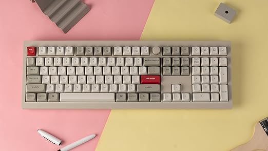 Keychron V6 Max Retro (V6M-R1) QMK/VIA BT/2,4/Wired Custom Mechanical Keyboard Red Switch 100% US - Image 2