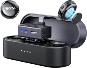 BOYALINK 3 - Type-C & 3,5mm AI-Powered Button Wireless Microphone 2 TX + 1 RX + charging Case