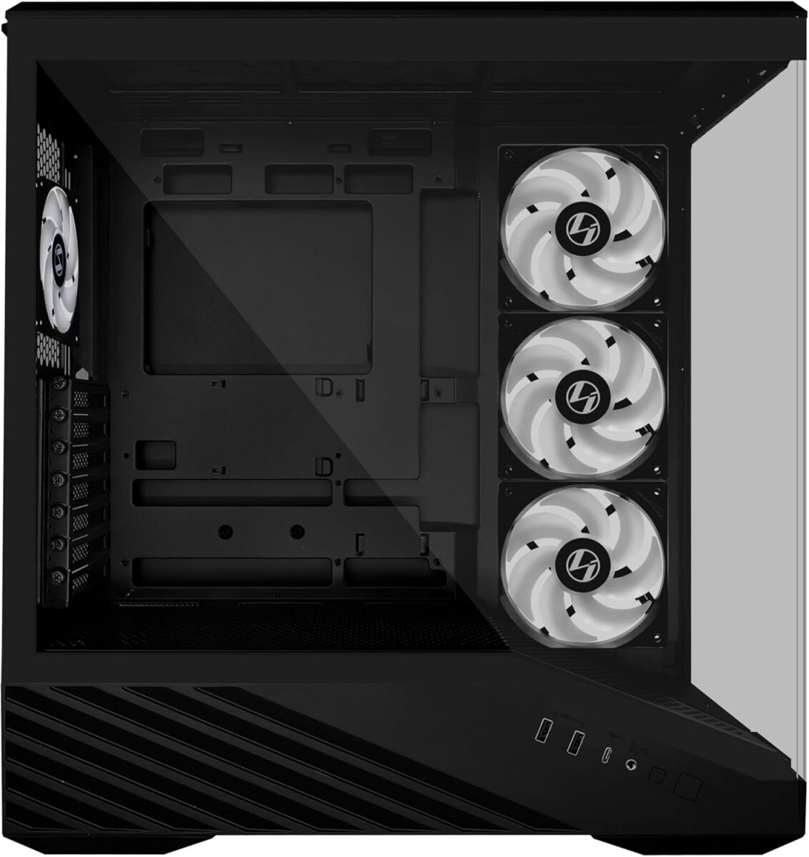 Lian Li Vector V100 Black - 4 x 120mm ARGB - LED RGB Strip - Tempered Glass - ATX Case - Image 2