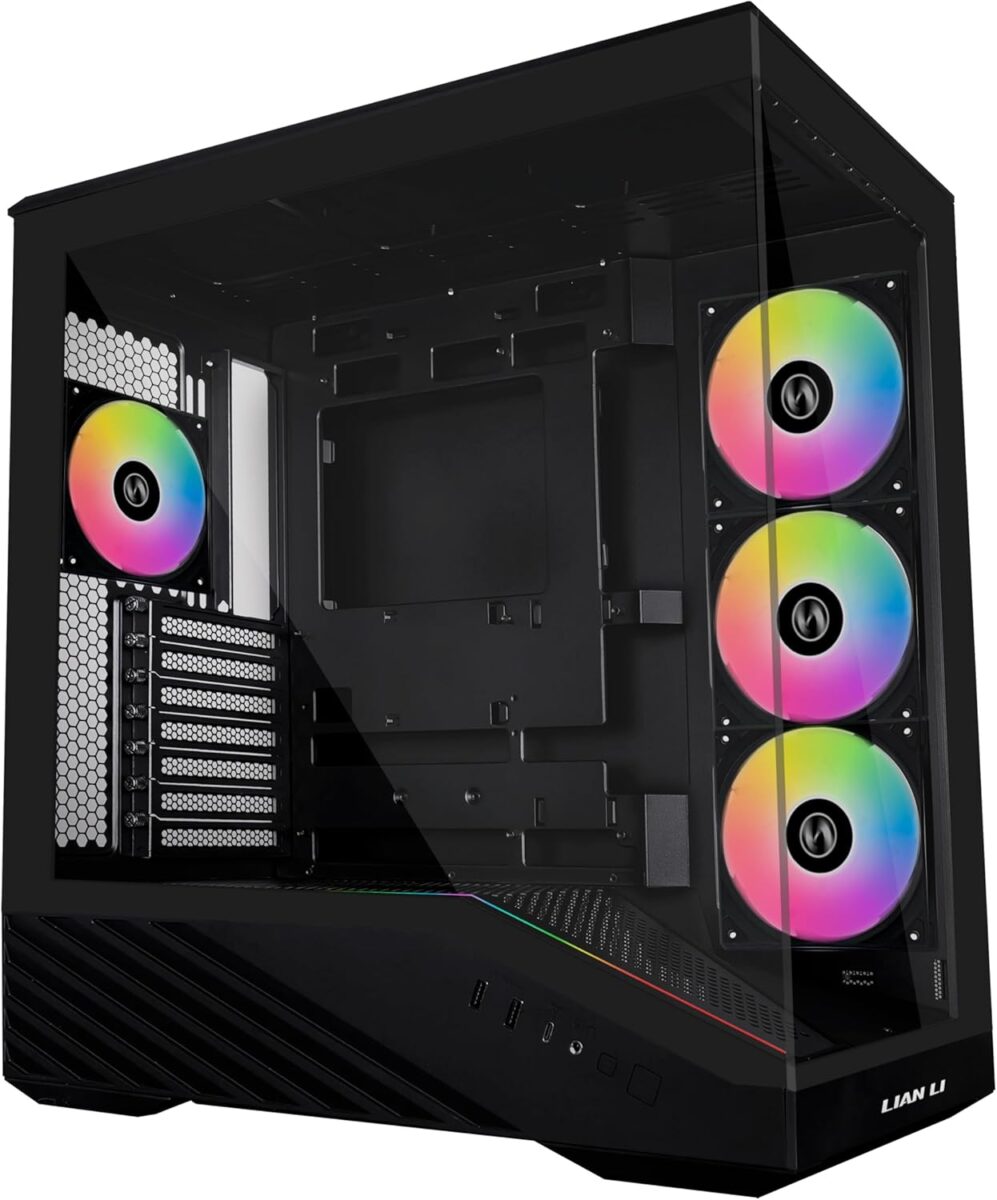 Lian Li Vector V100 Black - 4 x 120mm ARGB - LED RGB Strip - Tempered Glass - ATX Case