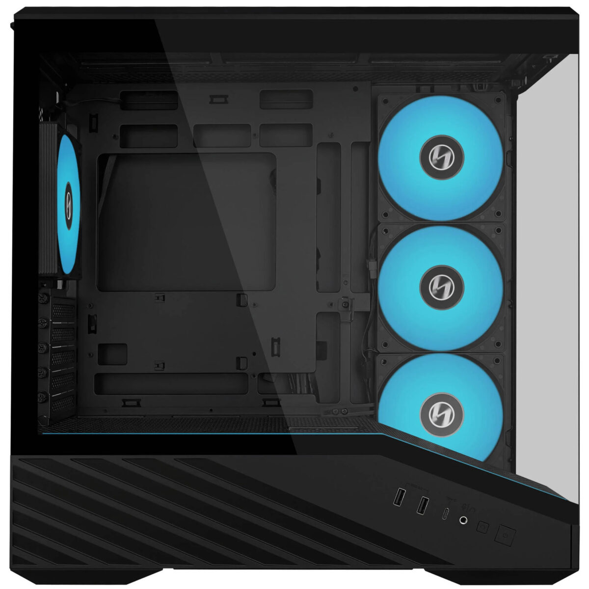 Lian Li Vector V100 Mini Black - 4 x 120mm ARGB - Mini/Micro ATX - LED RGB Strip - Tempered Glass - Image 3