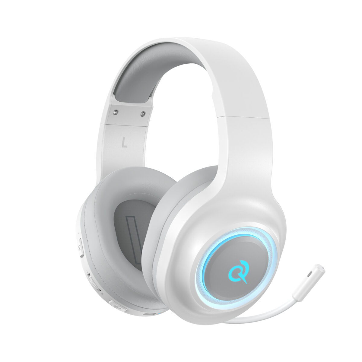 QCY Heroad V200 Wireless Quad White - Bluetooth & WiFi & USB-A & USB-C RGB Gaming Headset PS4/PS5/PC - Image 5