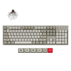 Keychron C2 Pro (C2PX-M3) QMK/VIA Mechanical Brown Switch - 8K Polling Rate Hot Swap. 100% US Retro