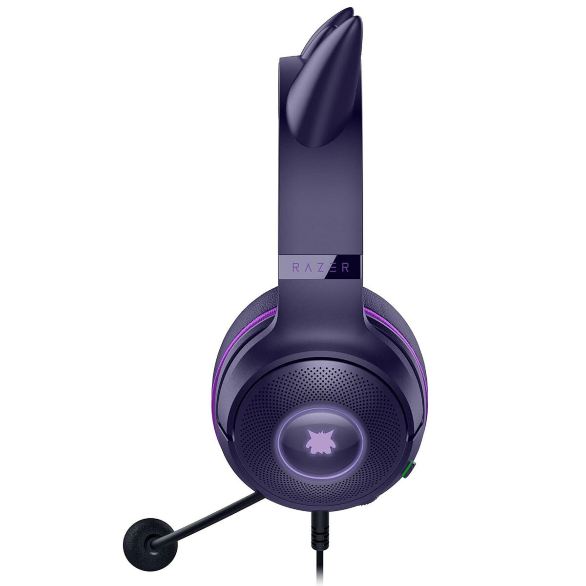 Kraken Kitty V2 Gengar Pokemon Ed. – RGB – USB 7.1 Gaming Headset – Purple Ears – PC / PS5 / SWITCH - Image 3