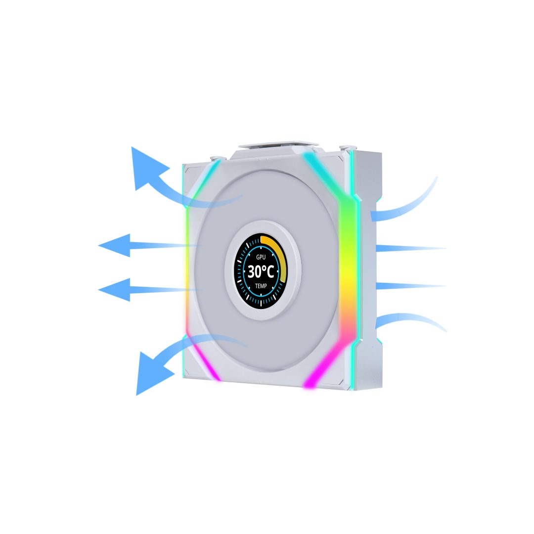 Lian Li UNIFAN SL Wireless LCD 120 -3PCS Reverse White (Triple pack include Controller) - Case Fan - Image 5