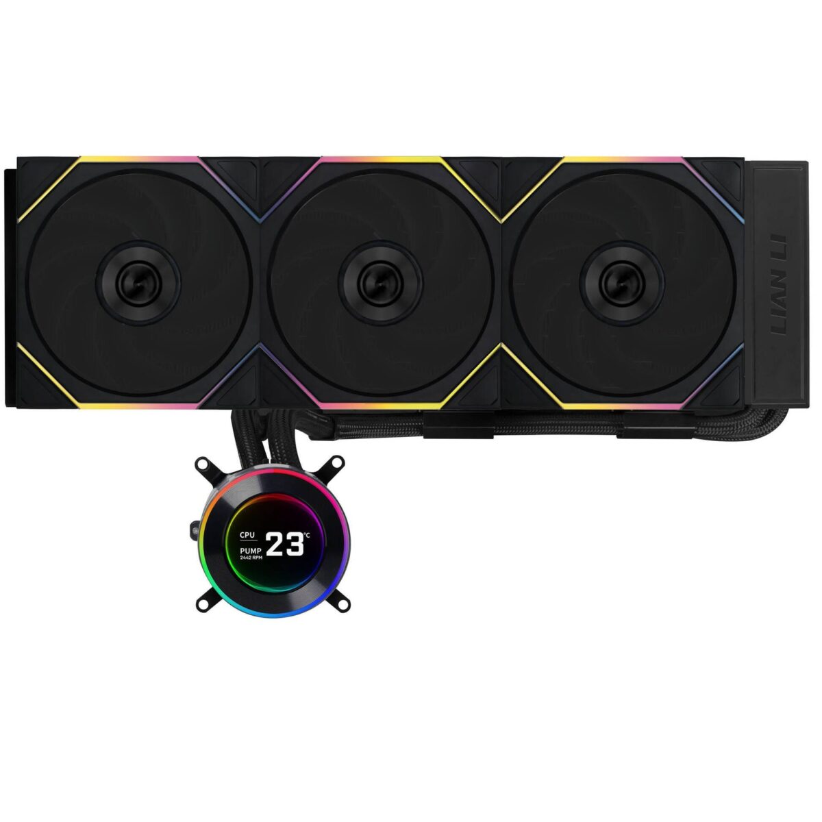 Lian Li HydroShift II LCD-C 360 RGB TL fan Black - AIO CPU Liquid Cooler with TL RGB Fans