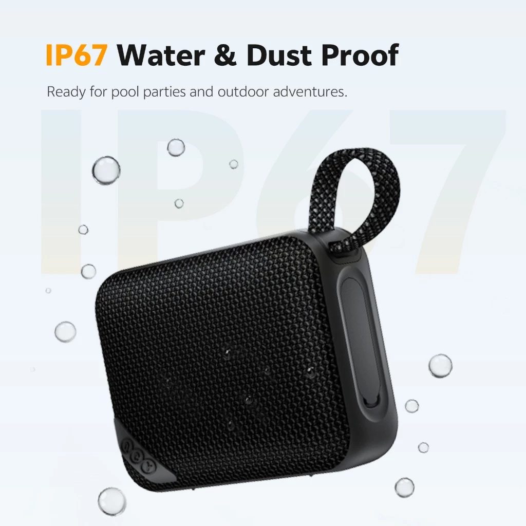QCY SP2 Black - Pocket Size IP67 RGB BT Speaker Deep Punch Bass TWS Stereo Subwoofer 17h - Image 5