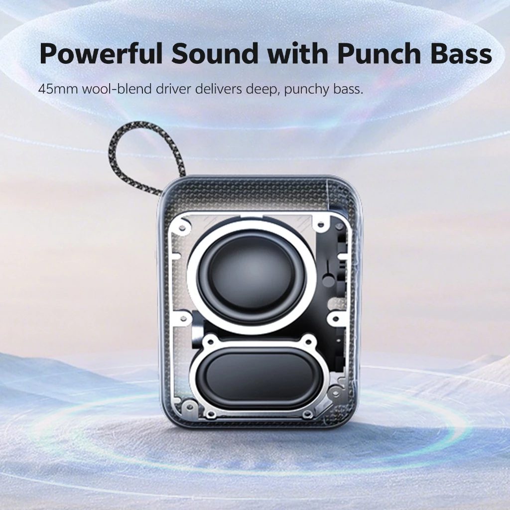 QCY SP2 Grey - Pocket Size IP67 RGB BT Speaker Deep Punch Bass TWS Stereo Subwoofer 17h - Image 3
