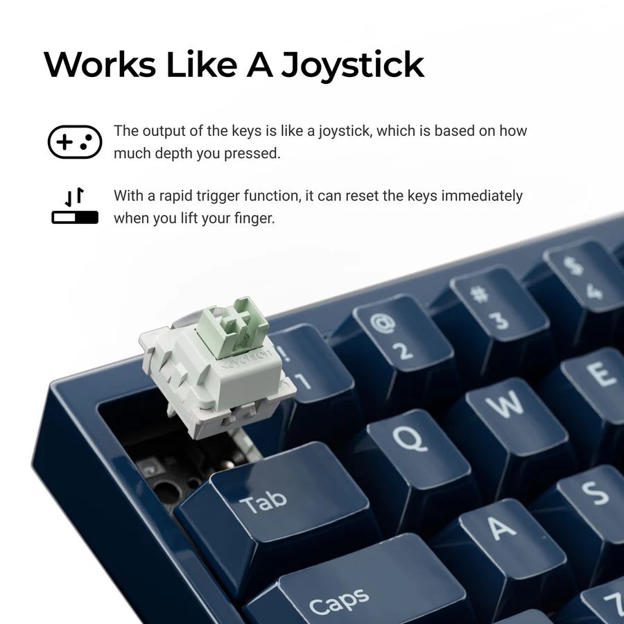 Keychron Q16 HE (Q16HW-J1) QMK Ceramic Custom Hall Effect Keyboard RGB Lime Switch 65% US Blue - Image 3