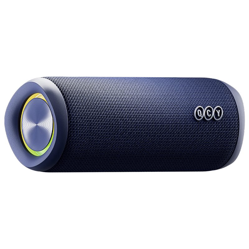 QCY SP7 Blue - Portable Bluetooth Speaker w Stereo Sound 40W, Mic for Calls, RGB Light Show