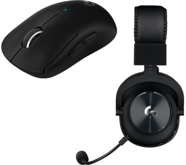 Ακουστικά gaming και ποντίκι Logitech - PRO X, ασύρματο, μαύρο
