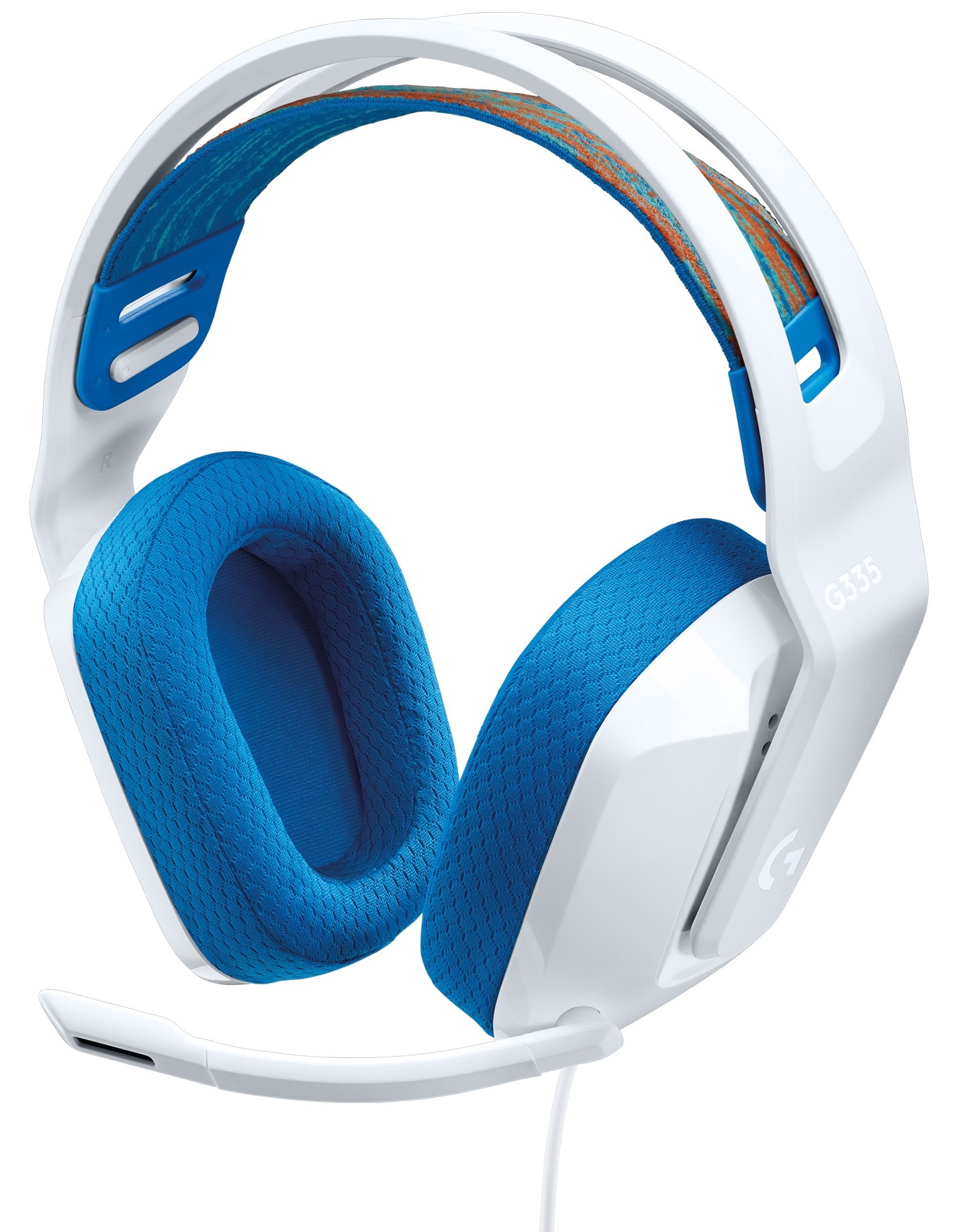 Ακουστικά Gaming Logitech - G335, λευκά/μπλε