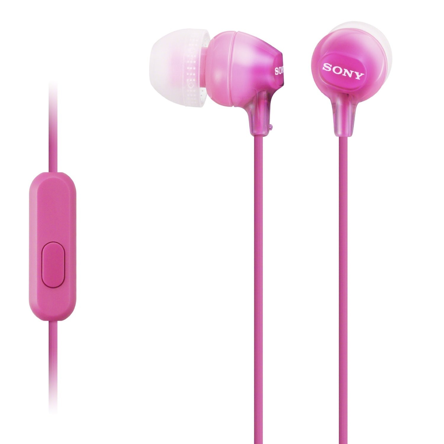 Ακουστικά με μικρόφωνο Sony - MDR-EX15AP, ροζ