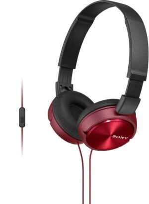 Ακουστικά με μικρόφωνο Sony - MDR-ZX310AP, κόκκινα