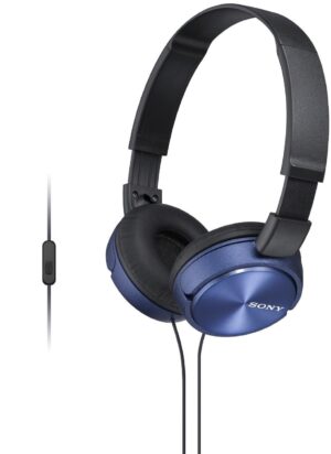 Ακουστικά με μικρόφωνο Sony - MDR-ZX310AP, μαύρα/μπλε