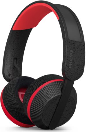 Ασύρματα ακουστικά με μικρόφωνο Philips - TAA6219BK/00, μαύρο/κόκκινο