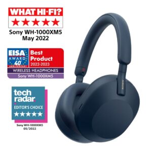 Ασύρματα ακουστικά Sony - WH-1000XM5, Hard Case, ANC, μπλε
