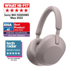 Ασύρματα ακουστικά Sony - WH-1000XM5, Hard Case, ANC, ροζ