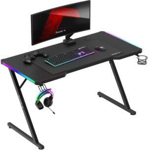 Γραφείο gaming Huzaro - Hero 2.5 RGB, μαύρο