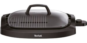 Ηλεκτρική ψησταριά Tefal - CB6A0830, 2000W, αντικολλητική, επίπεδη/ραβδωτή, μαύρη