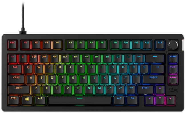 Μηχανικό πληκτρολόγιο HyperX - Alloy Rise 75, HyperX Red, RGB, μαύρο