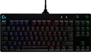 Μηχανικό πληκτρολόγιο Logitech - G PRO KB Clicky, GX Blue, RGB, μαύρο