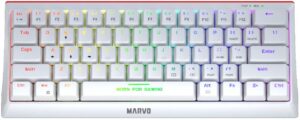 Μηχανικό πληκτρολόγιο Marvo - KG962G Hecate 61R WH White, Red switches, λευκό