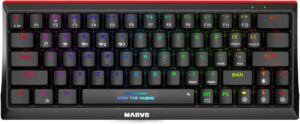 Μηχανικό πληκτρολόγιο Marvo - KG962W-R Hecate 61WR Black, ασύρματο, Jixian blue, μαύρο