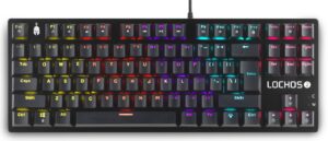 Μηχανικό πληκτρολόγιο Spartan Gear - Lochos 2 TKL, Κόκκινο, LED, μαύρο