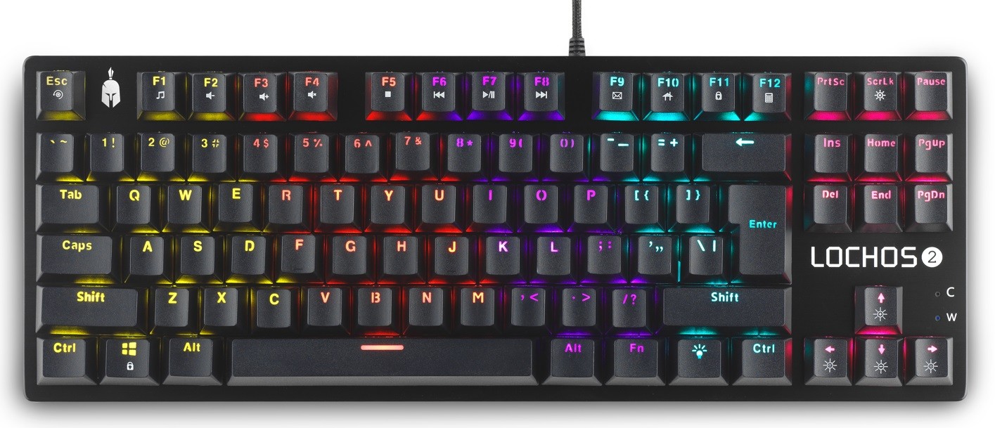 Μηχανικό πληκτρολόγιο Spartan Gear - Lochos 2 TKL, Κόκκινο, LED, μαύρο
