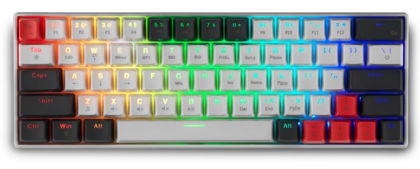 Μηχανικό πληκτρολόγιο Spartan Gear - Pegasus 2, ασύρματο, κόκκινο, RGB, λευκό/γκρι