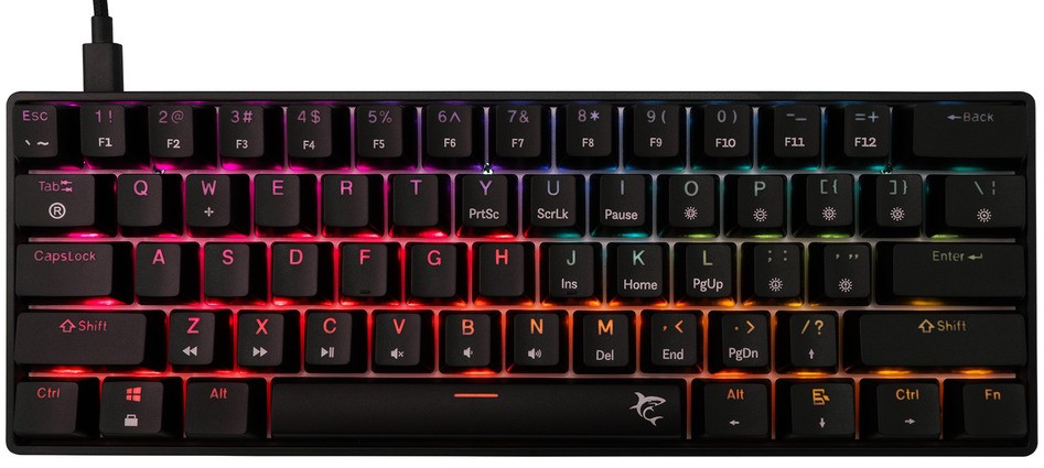 Μηχανικό πληκτρολόγιο White Shark - Shinobi 2, Red Switch, RGB, μαύρο