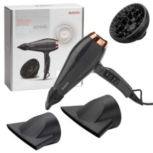 Πιστολάκι μαλλιών BaByliss - Air Pro 6719DE, 2200W, 3 ταχυτήτων, μαύρο/χρυσό