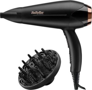 Πιστολάκι μαλλιών BaByliss - Turbo Shine D570DE, 2200W, 3 ταχυτήτων, μαύρο