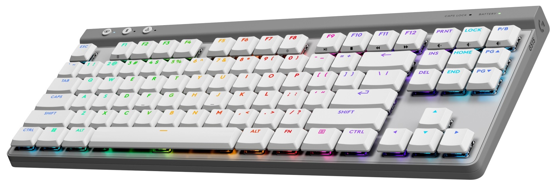 Πληκτρολόγιο gaming Logitech - G515 Lightspeed TKL, ασύρματο, λευκό
