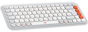 Πληκτρολόγιο Logitech - POP Icon, ασύρματο, Off White &Orange